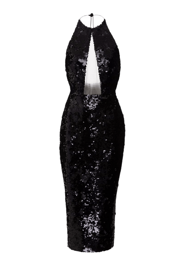 Alexa Sequin Midi Dress - ALBOUSHIYA - district 5 - dubai - riyadh - abaya - dresses - designers - evening wear - luxury - elegance - craftsmanship - gowns - cocktail dresses - collections - georges