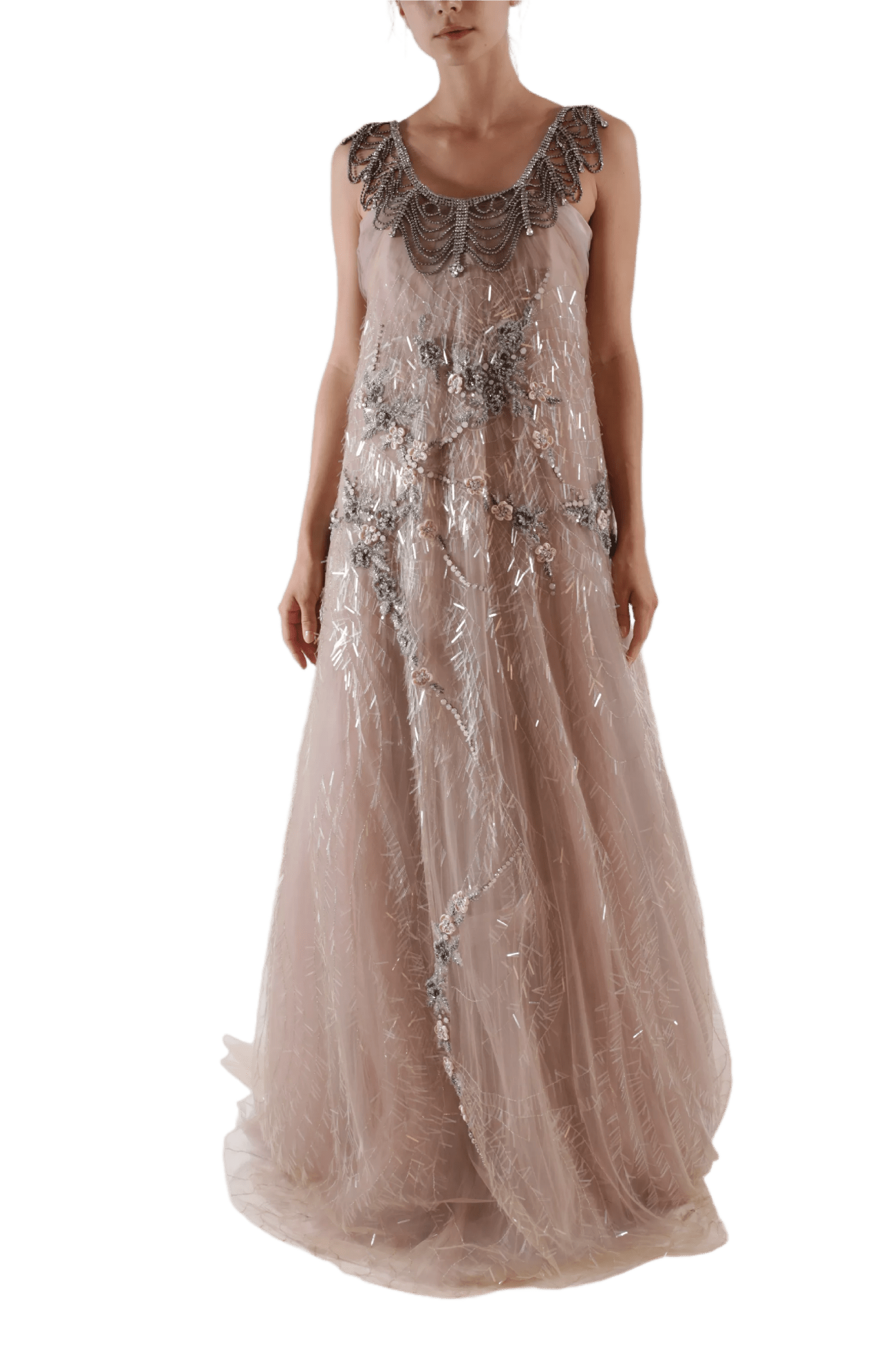 Antique Rose Gown - ALBOUSHIYA - district 5 - dubai - riyadh - abaya - dresses - designers - evening wear - luxury - elegance - craftsmanship - gowns - cocktail dresses - collections - georges