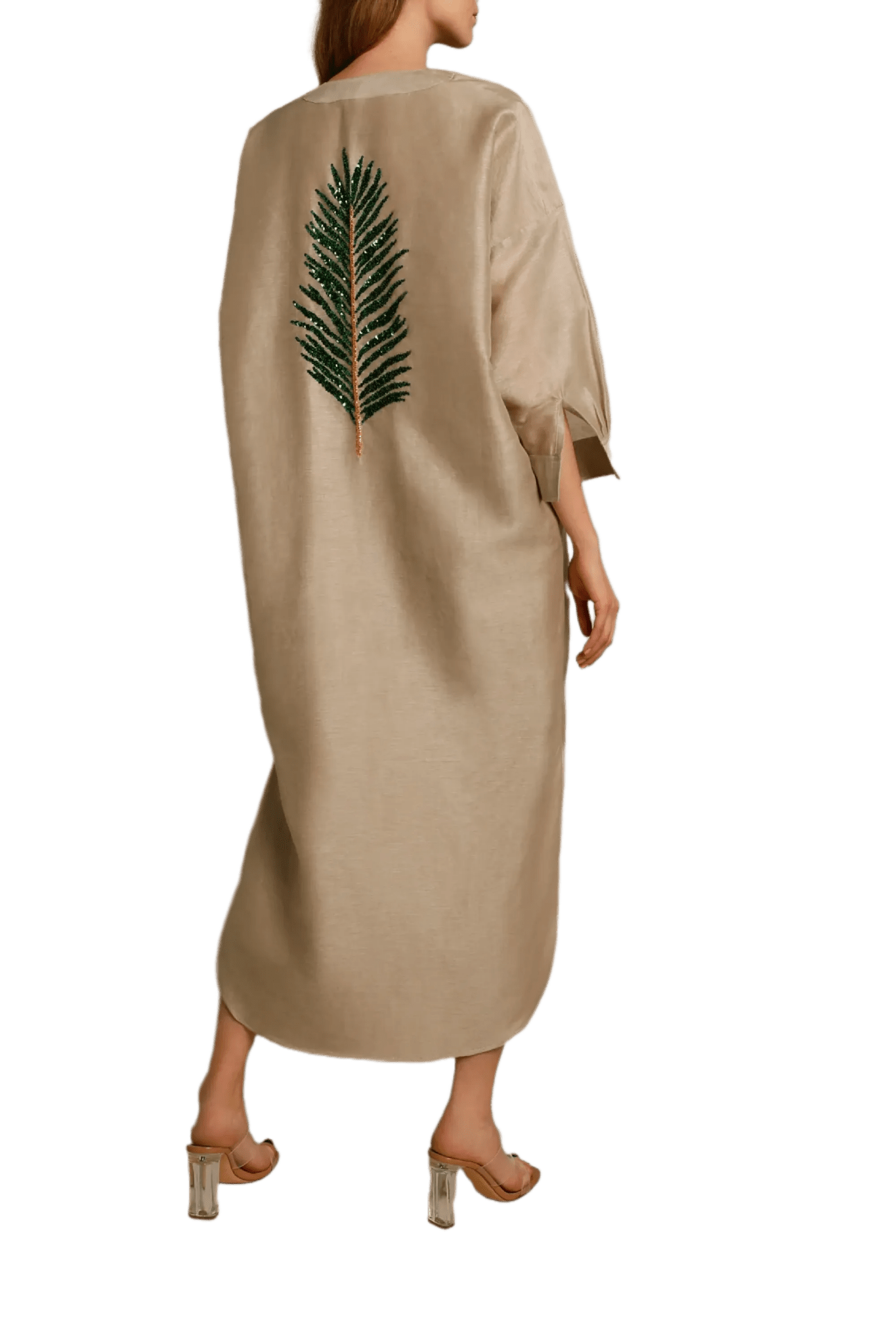 Areka Palm Dress - ALBOUSHIYA - district 5 - dubai - riyadh - abaya - dresses - designers - evening wear - luxury - elegance - craftsmanship - gowns - cocktail dresses - collections - georges