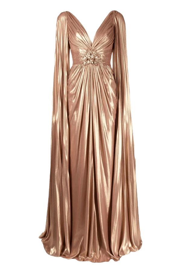 Celia Ruched Detail Dress - ALBOUSHIYA - district 5 - dubai - riyadh - abaya - dresses - designers - evening wear - luxury - elegance - craftsmanship - gowns - cocktail dresses - collections - georges