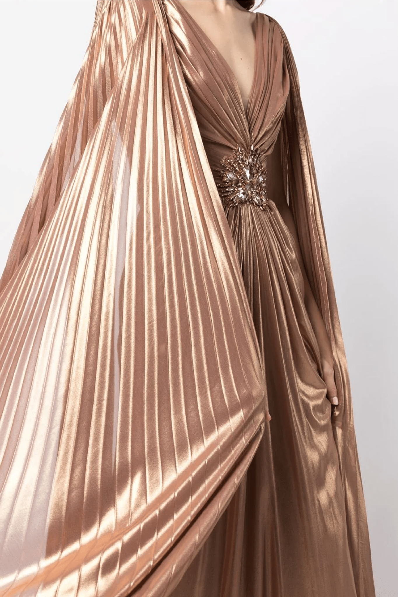 Celia Ruched Detail Dress - ALBOUSHIYA - district 5 - dubai - riyadh - abaya - dresses - designers - evening wear - luxury - elegance - craftsmanship - gowns - cocktail dresses - collections - georges