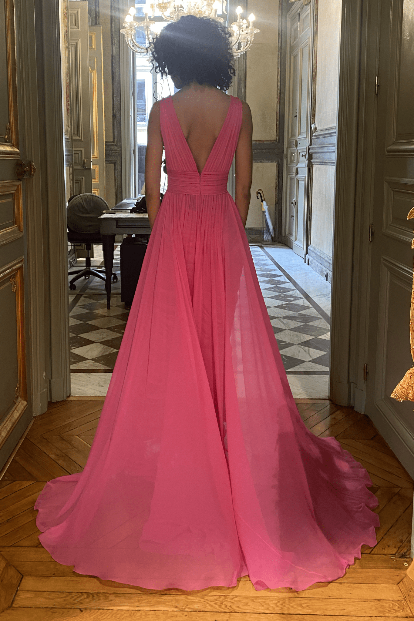 Chiffon Gown - ALBOUSHIYA - district 5 - dubai - riyadh - abaya - dresses - designers - evening wear - luxury - elegance - craftsmanship - gowns - cocktail dresses - collections - georges