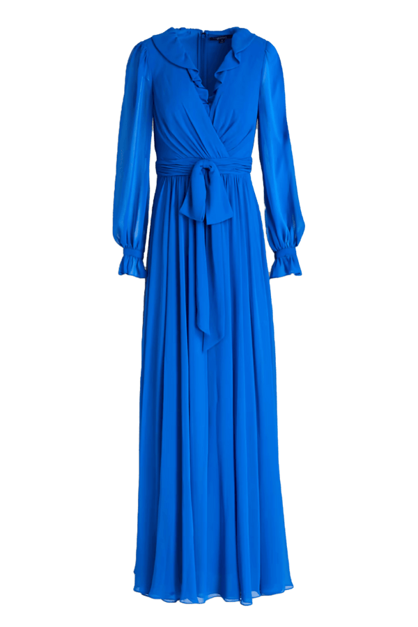 Chiffon Wrap Maxi Dress - ALBOUSHIYA - district 5 - dubai - riyadh - abaya - dresses - designers - evening wear - luxury - elegance - craftsmanship - gowns - cocktail dresses - collections - georges