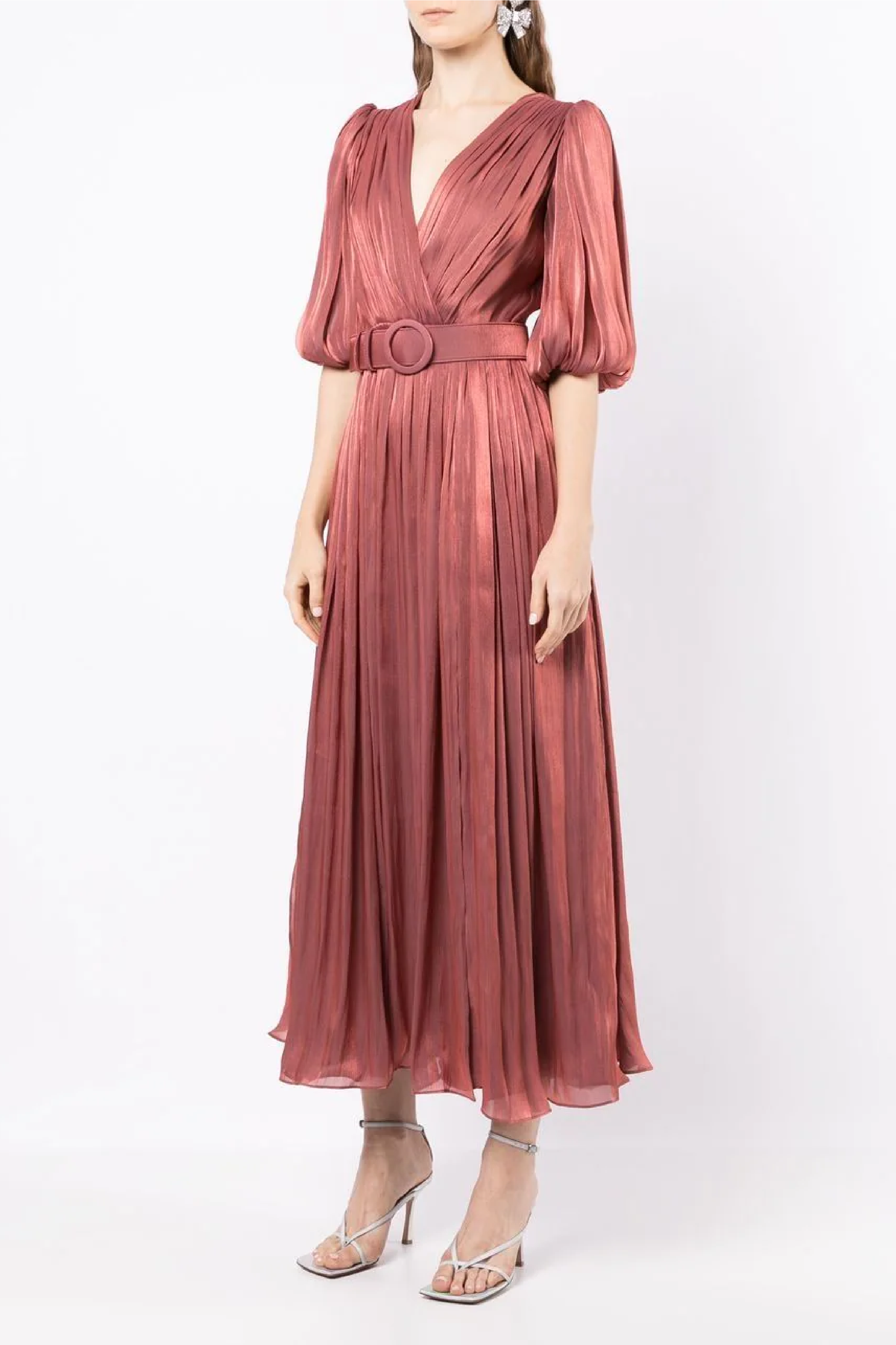 Brennie Iridescent Georgette Midi Dress