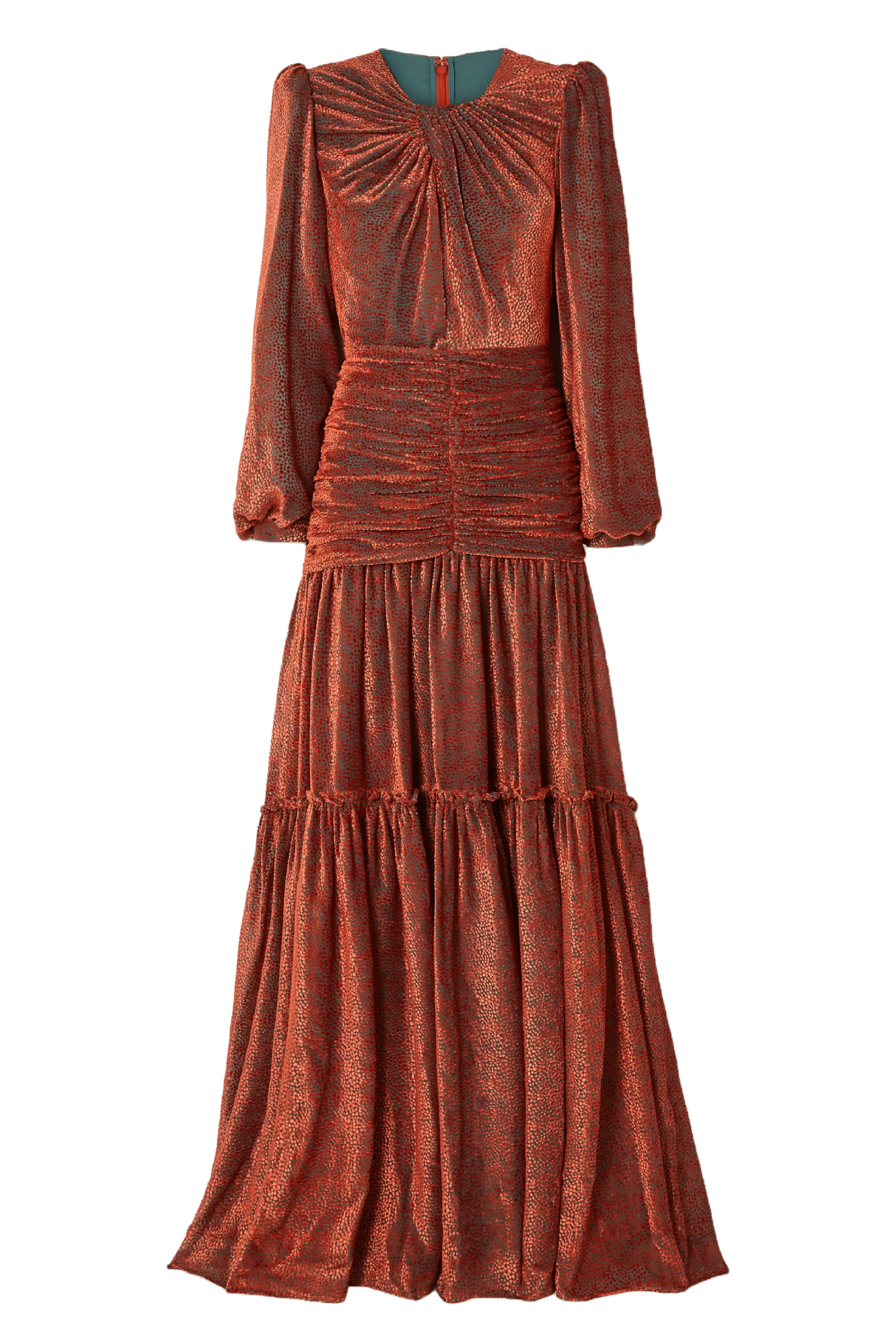 Sabrina Silk Velvet Devorè Gown