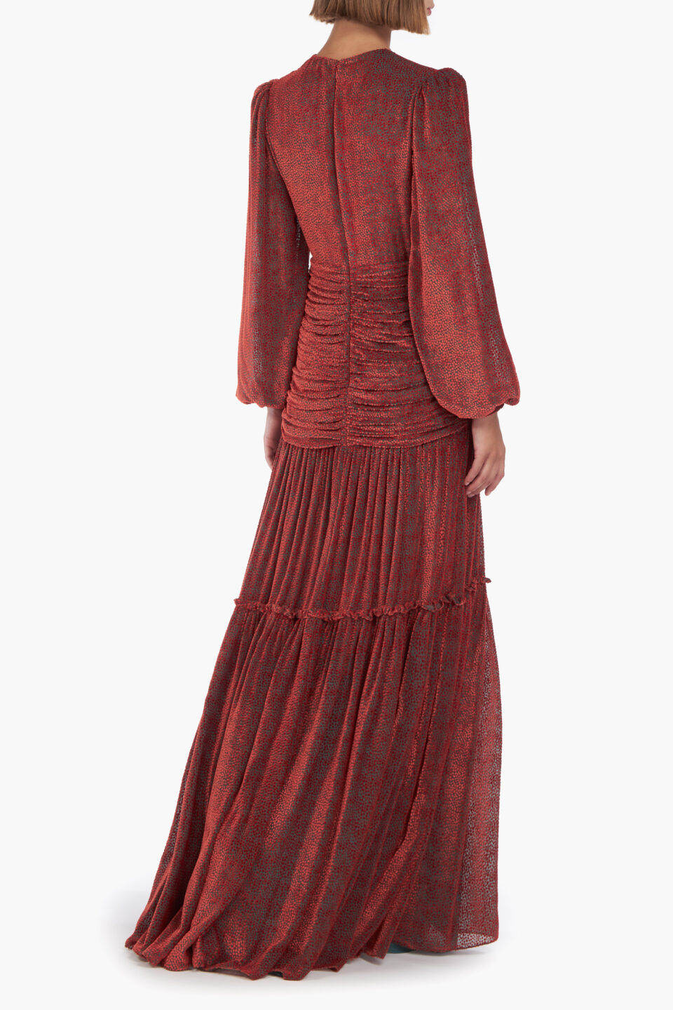 Sabrina Silk Velvet Devorè Gown