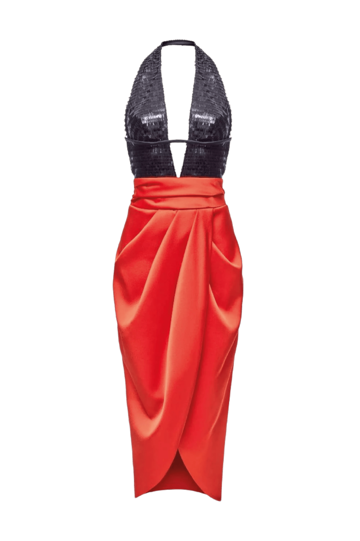 Cutout Sequin & Satin Midi - ALBOUSHIYA - district 5 - dubai - riyadh - abaya - dresses - designers - evening wear - luxury - elegance - craftsmanship - gowns - cocktail dresses - collections - georges