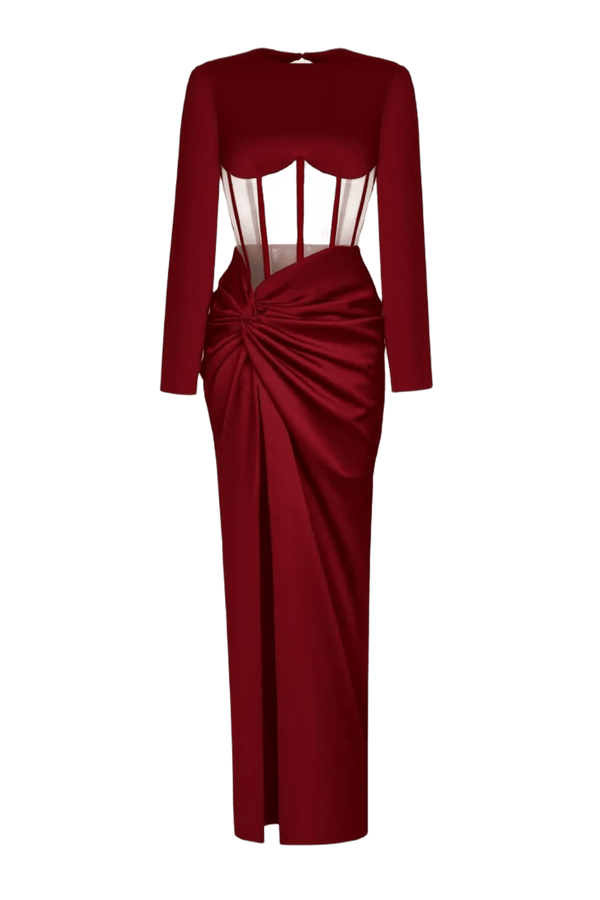 Draped Corset Gown - ALBOUSHIYA - district 5 - dubai - riyadh - abaya - dresses - designers - evening wear - luxury - elegance - craftsmanship - gowns - cocktail dresses - collections - georges