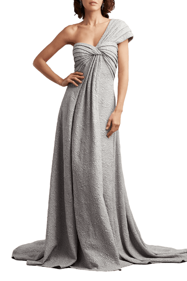 Draped Empire Gown - ALBOUSHIYA - district 5 - dubai - riyadh - abaya - dresses - designers - evening wear - luxury - elegance - craftsmanship - gowns - cocktail dresses - collections - georges
