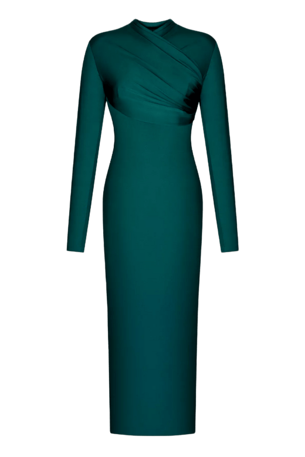 Draped Jersey Dress - ALBOUSHIYA - district 5 - dubai - riyadh - abaya - dresses - designers - evening wear - luxury - elegance - craftsmanship - gowns - cocktail dresses - collections - georges