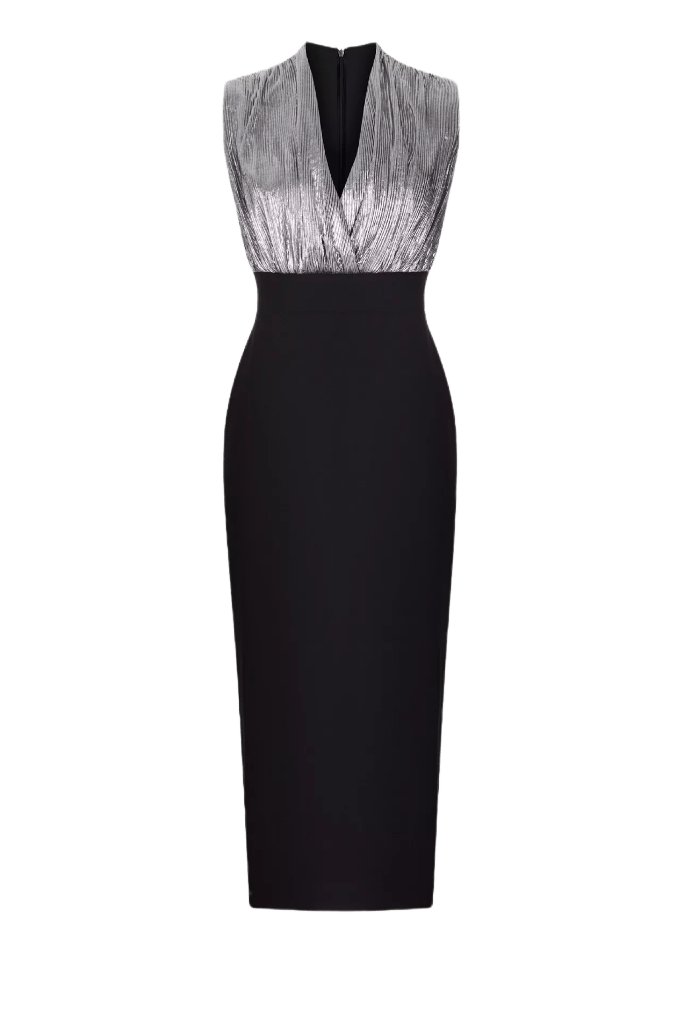 Draped Pleated Jersey & Crepe Midi Dress - ALBOUSHIYA - district 5 - dubai - riyadh - abaya - dresses - designers - evening wear - luxury - elegance - craftsmanship - gowns - cocktail dresses - collections - georges