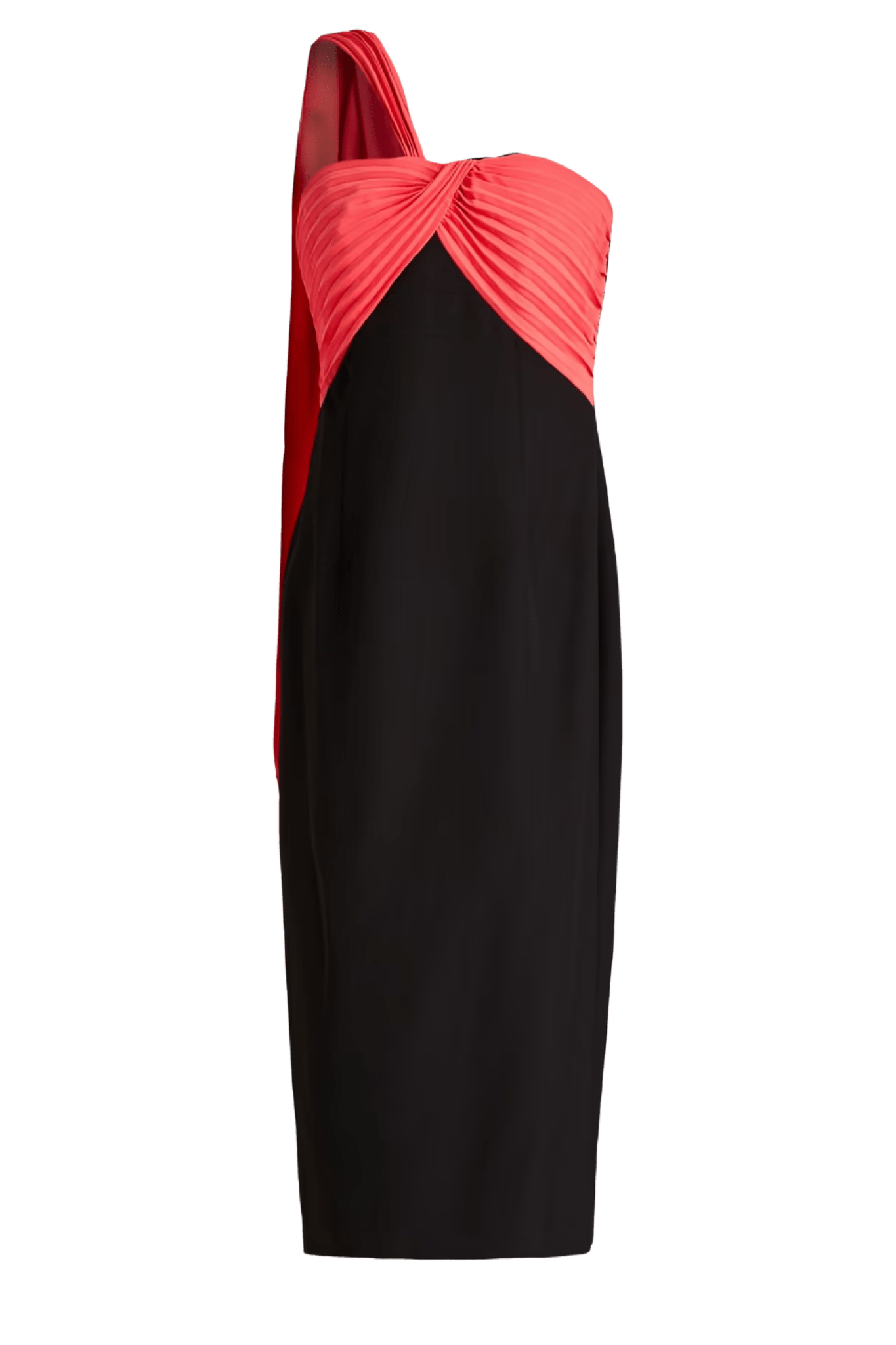 Draped Pleated - Paneled Crepe Midi Dress - ALBOUSHIYA - district 5 - dubai - riyadh - abaya - dresses - designers - evening wear - luxury - elegance - craftsmanship - gowns - cocktail dresses - collections - georges