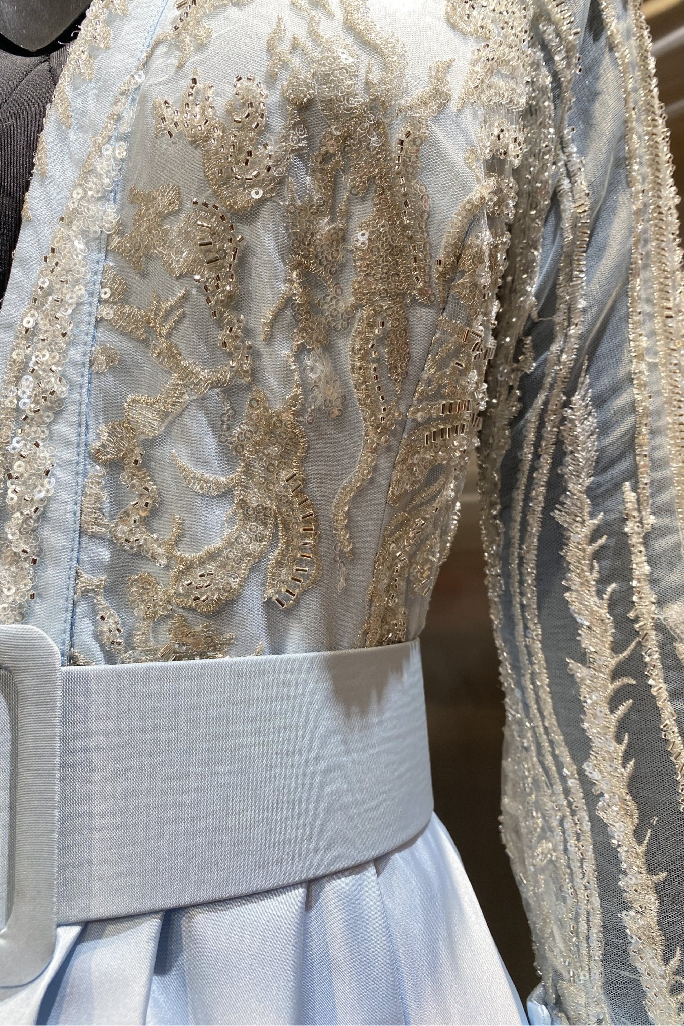 Embellished Taffeta Shirt Dress - ALBOUSHIYA - district 5 - dubai - riyadh - abaya - dresses - designers - evening wear - luxury - elegance - craftsmanship - gowns - cocktail dresses - collections - georges