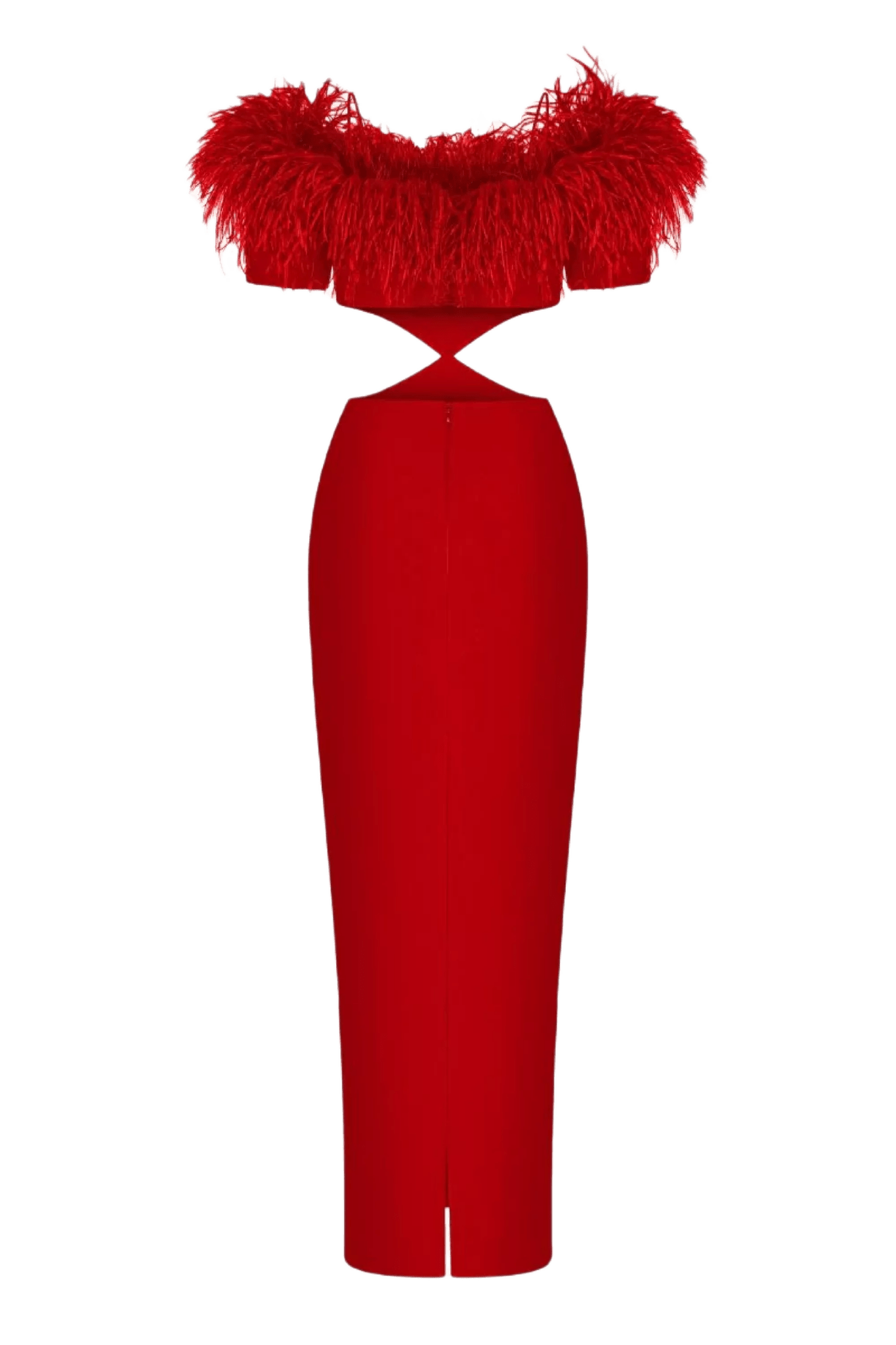Feather Crepe Maxi Dress with Cutouts - ALBOUSHIYA - district 5 - dubai - riyadh - abaya - dresses - designers - evening wear - luxury - elegance - craftsmanship - gowns - cocktail dresses - collections - georges