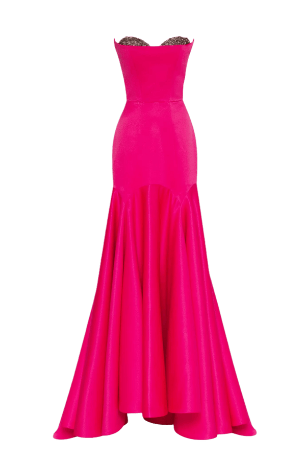 Fitted Strapless Gown - ALBOUSHIYA - district 5 - dubai - riyadh - abaya - dresses - designers - evening wear - luxury - elegance - craftsmanship - gowns - cocktail dresses - collections - georges