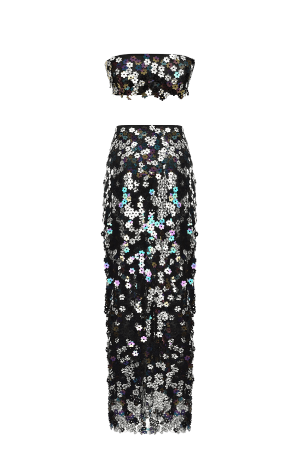 Flirty Fleur Top and Skirt - ALBOUSHIYA - district 5 - dubai - riyadh - abaya - dresses - designers - evening wear - luxury - elegance - craftsmanship - gowns - cocktail dresses - collections - georges