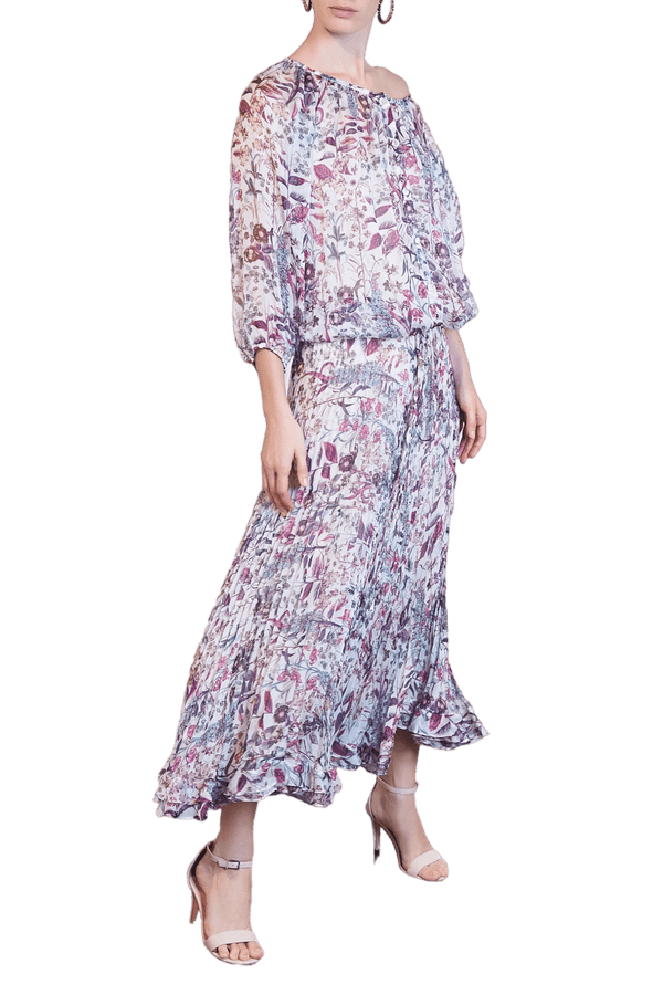 Floral Silk Blouse - ALBOUSHIYA - district 5 - dubai - riyadh - abaya - dresses - designers - evening wear - luxury - elegance - craftsmanship - gowns - cocktail dresses - collections - georges