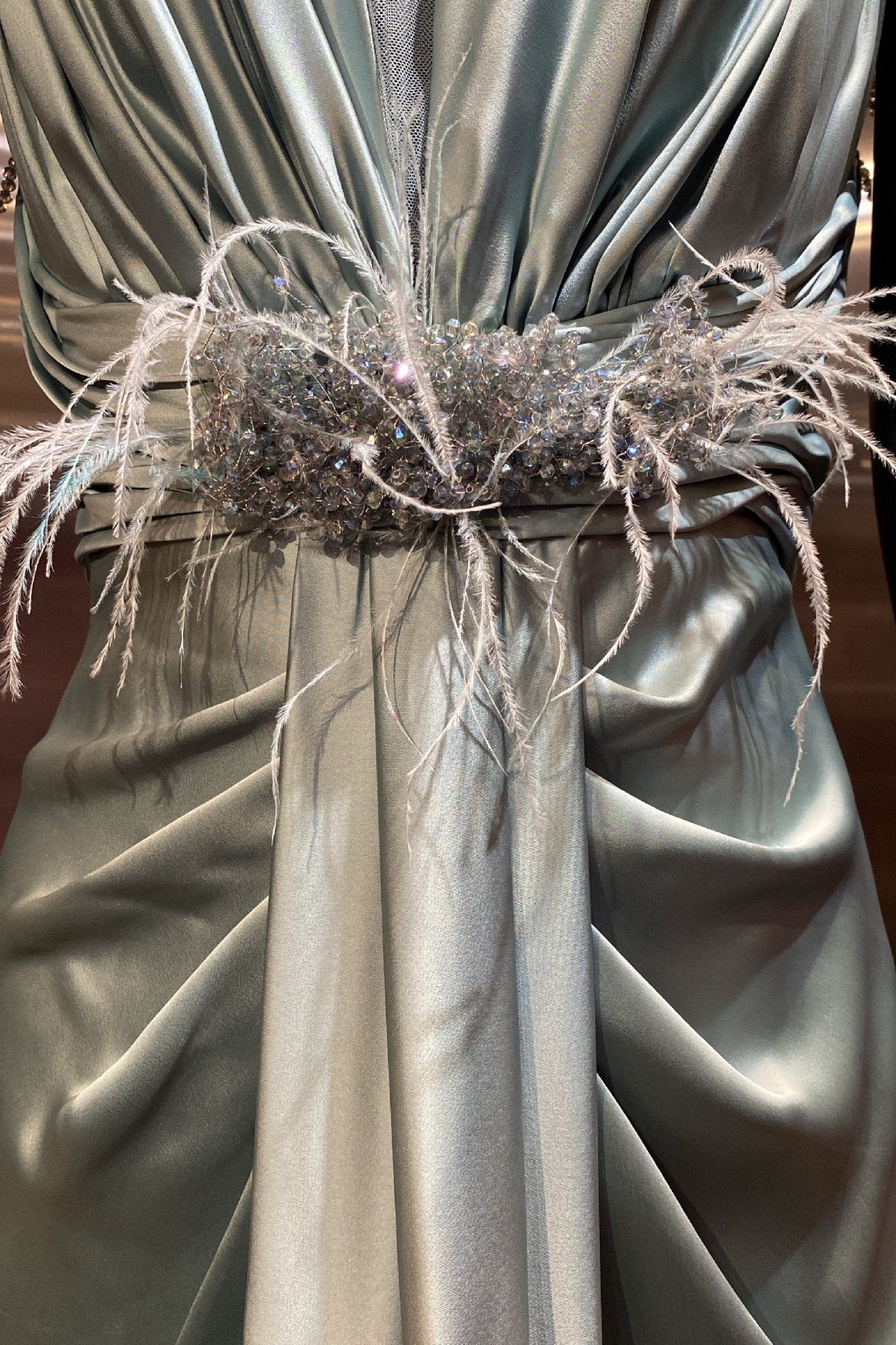 Halter Satin Embellished Gown - ALBOUSHIYA - district 5 - dubai - riyadh - abaya - dresses - designers - evening wear - luxury - elegance - craftsmanship - gowns - cocktail dresses - collections - georges
