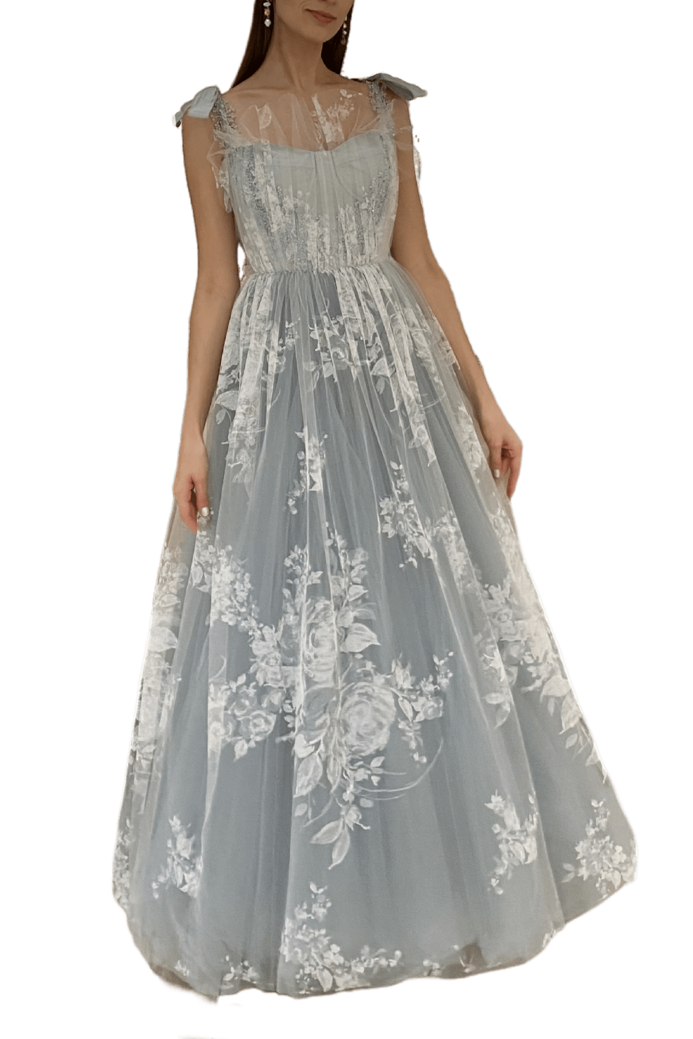 Hand Painted Tulle & Taffeta Ball Gown - ALBOUSHIYA - district 5 - dubai - riyadh - abaya - dresses - designers - evening wear - luxury - elegance - craftsmanship - gowns - cocktail dresses - collections - georges
