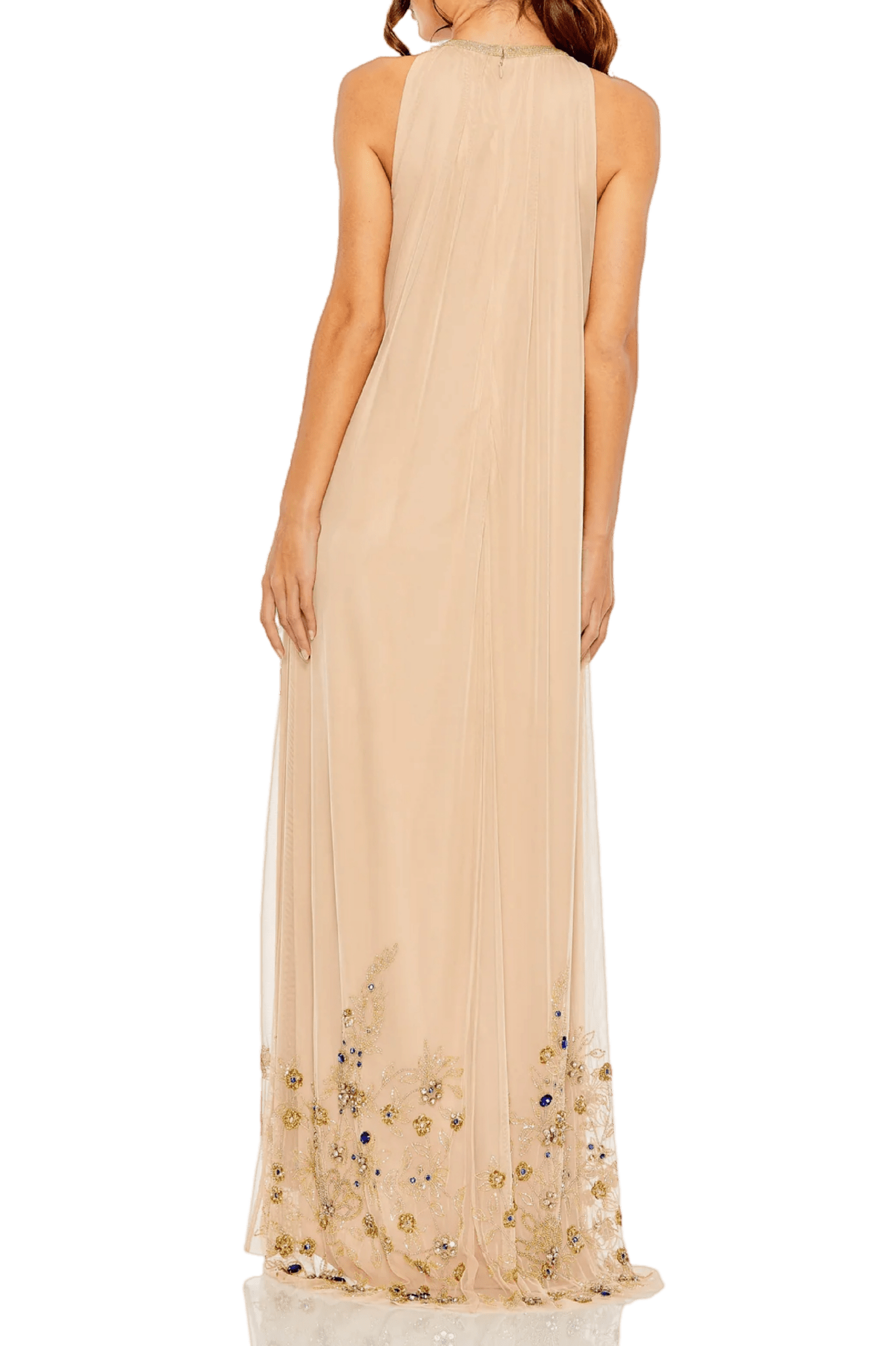 High Neck Trapeze Gown - ALBOUSHIYA - district 5 - dubai - riyadh - abaya - dresses - designers - evening wear - luxury - elegance - craftsmanship - gowns - cocktail dresses - collections - georges
