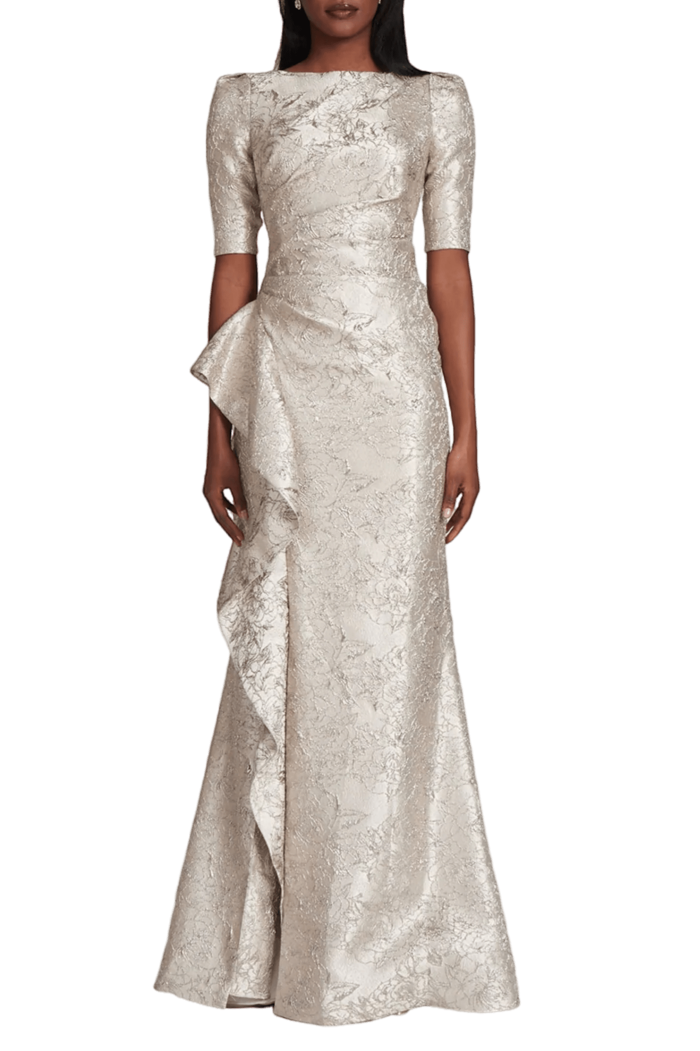 Jacquard Gown - ALBOUSHIYA - district 5 - dubai - riyadh - abaya - dresses - designers - evening wear - luxury - elegance - craftsmanship - gowns - cocktail dresses - collections - georges