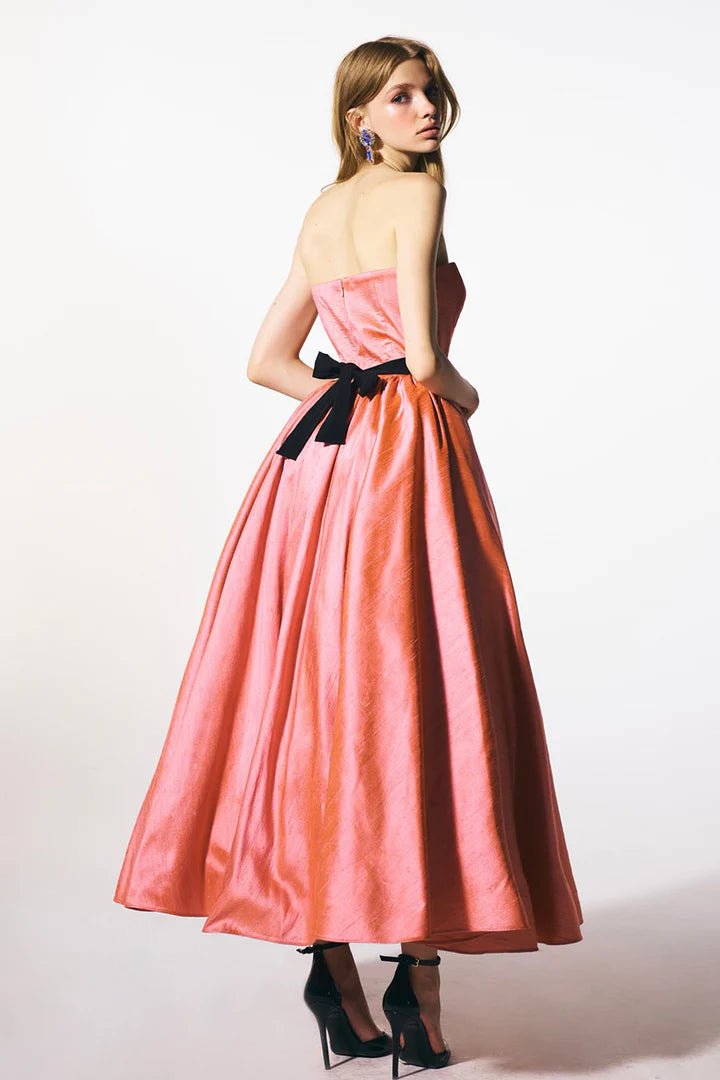 Jo Strapless Silk Dress - ALBOUSHIYA - district 5 - dubai - riyadh - abaya - dresses - designers - evening wear - luxury - elegance - craftsmanship - gowns - cocktail dresses - collections - georges