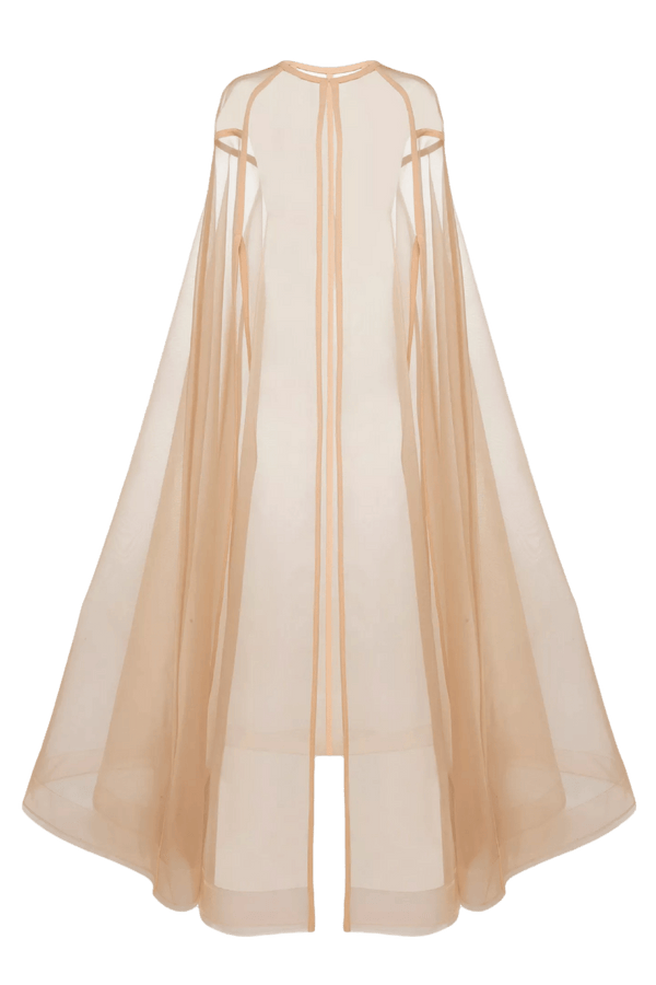 Langley Cape - ALBOUSHIYA - district 5 - dubai - riyadh - abaya - dresses - designers - evening wear - luxury - elegance - craftsmanship - gowns - cocktail dresses - collections - georges