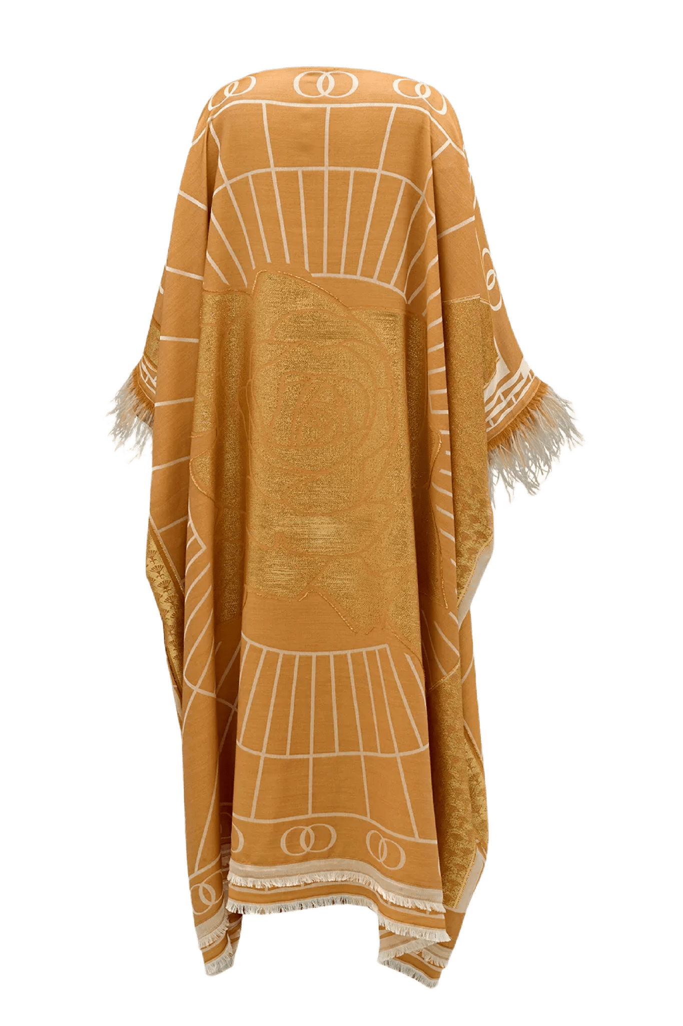 Leila Silk Jacquard Caftan in Gold - ALBOUSHIYA - district 5 - dubai - riyadh - abaya - dresses - designers - evening wear - luxury - elegance - craftsmanship - gowns - cocktail dresses - collections - georges