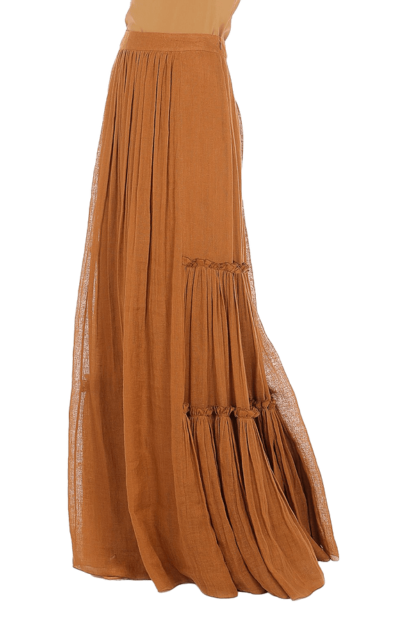 Linen Maxi Skirt - ALBOUSHIYA - district 5 - dubai - riyadh - abaya - dresses - designers - evening wear - luxury - elegance - craftsmanship - gowns - cocktail dresses - collections - georges