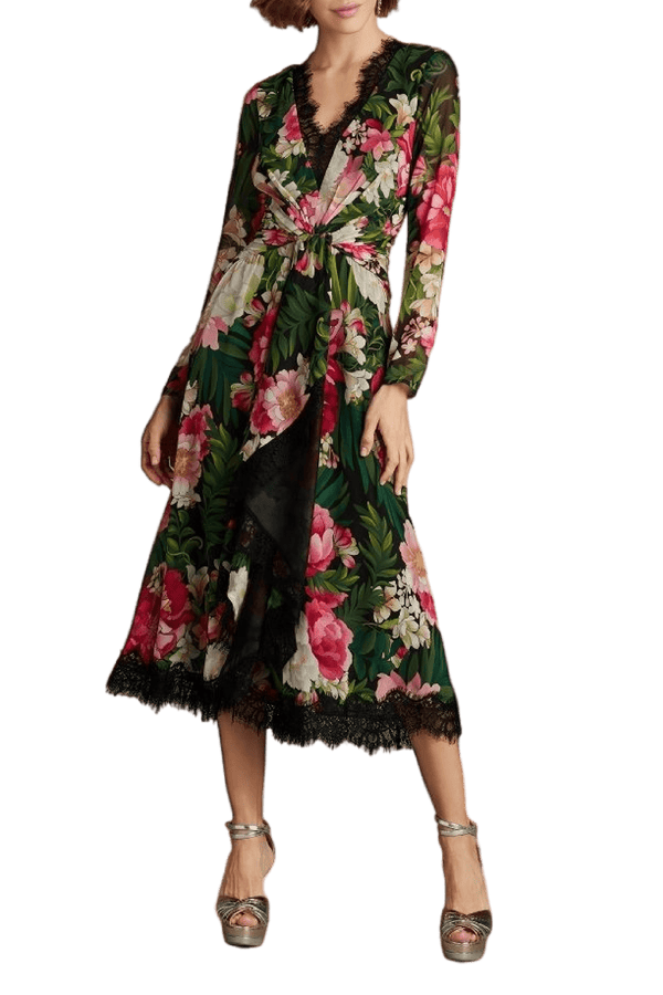 Lola Floral Midi - ALBOUSHIYA - district 5 - dubai - riyadh - abaya - dresses - designers - evening wear - luxury - elegance - craftsmanship - gowns - cocktail dresses - collections - georges
