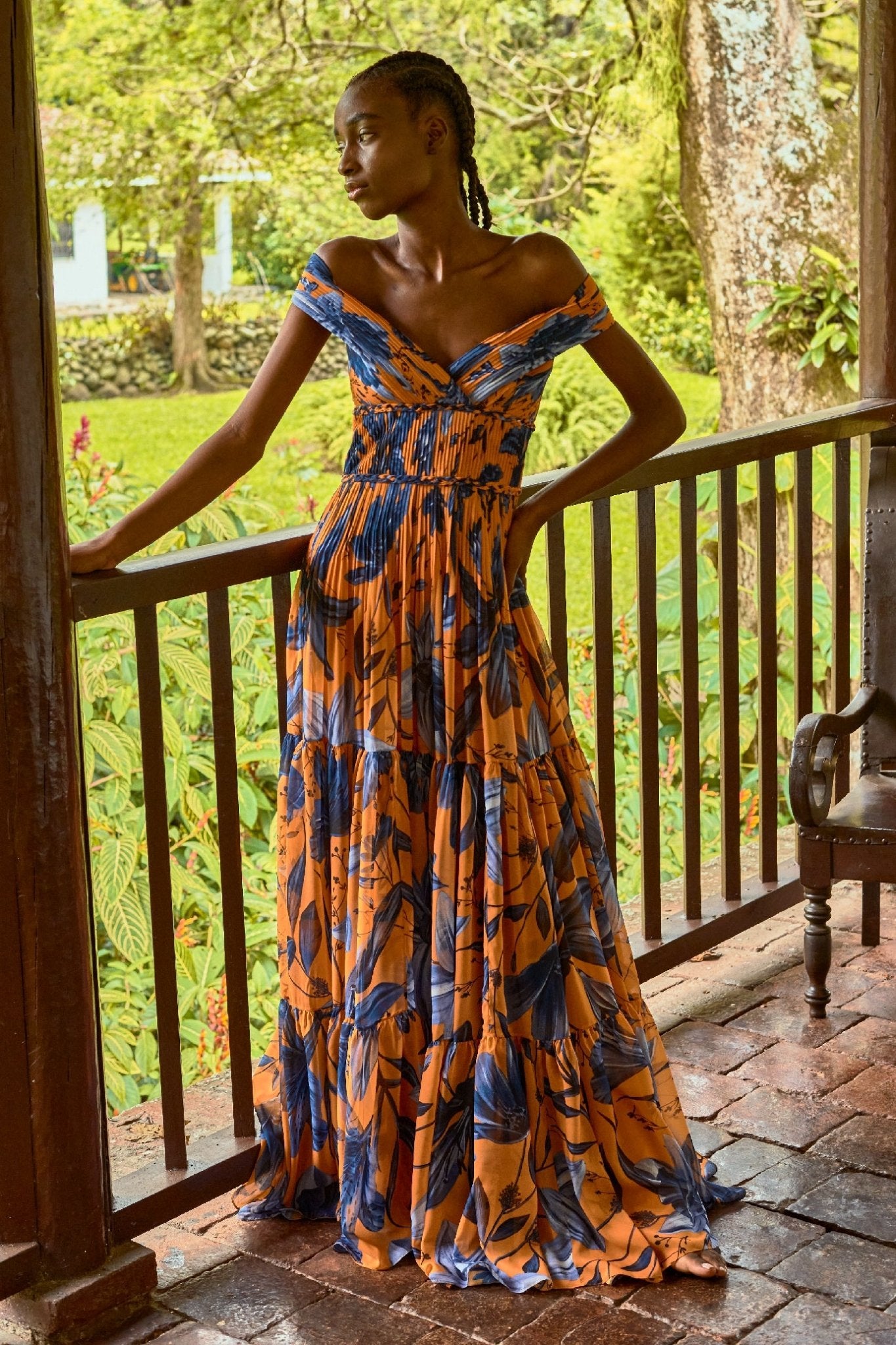 Magdalena Pleated Chiffon Maxi Dress - ALBOUSHIYA - district 5 - dubai - riyadh - abaya - dresses - designers - evening wear - luxury - elegance - craftsmanship - gowns - cocktail dresses - collections - georges