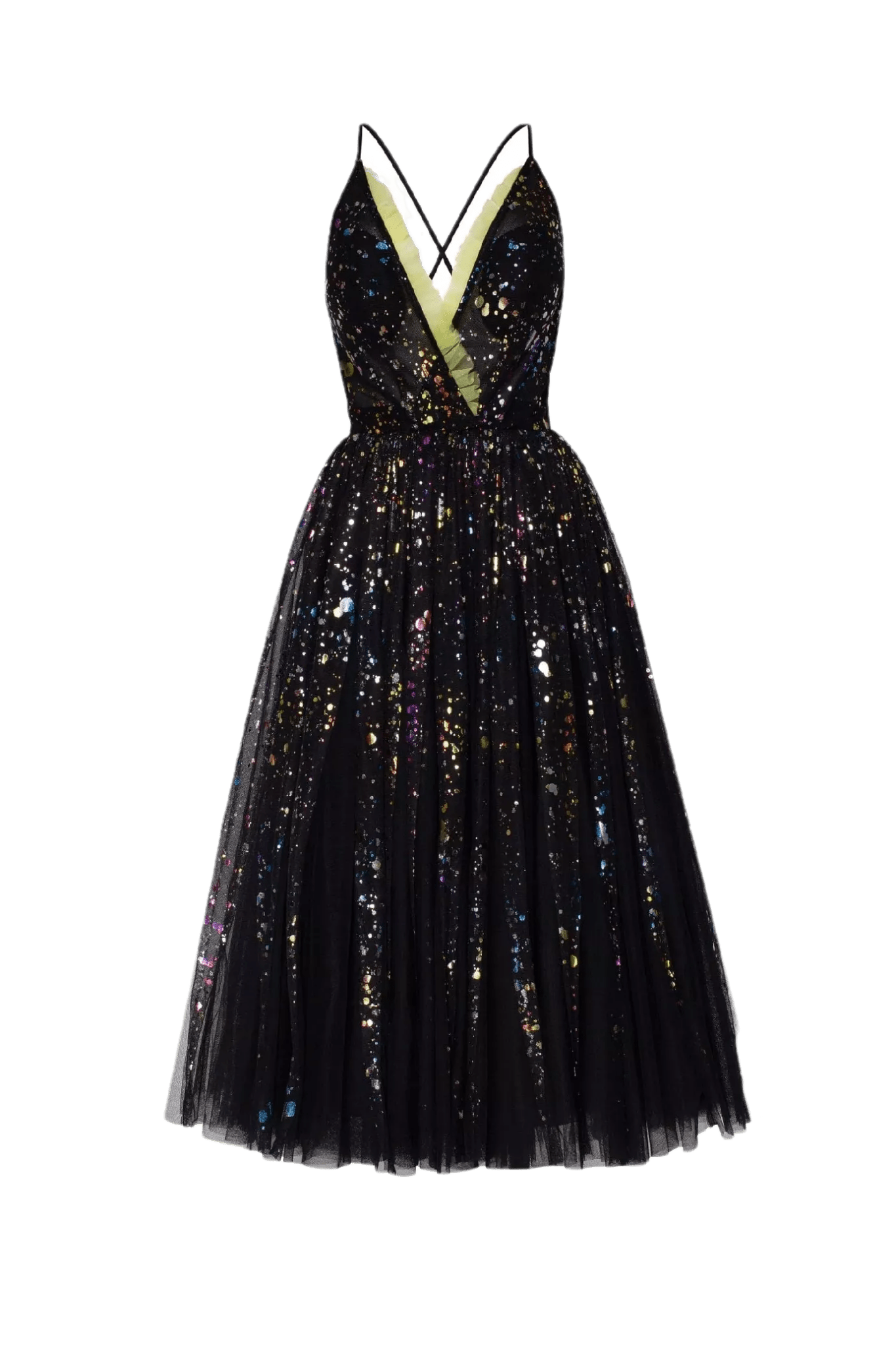 Midi Dress with Tulle Frill Detail - ALBOUSHIYA - district 5 - dubai - riyadh - abaya - dresses - designers - evening wear - luxury - elegance - craftsmanship - gowns - cocktail dresses - collections - georges
