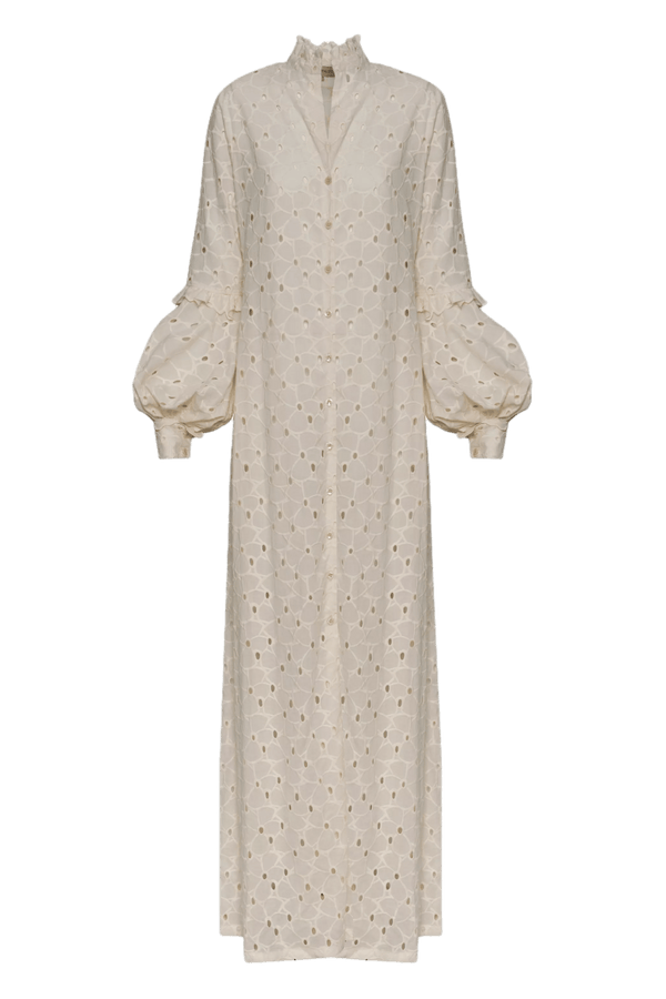 Mucura Cotton Maxi Dress - ALBOUSHIYA - district 5 - dubai - riyadh - abaya - dresses - designers - evening wear - luxury - elegance - craftsmanship - gowns - cocktail dresses - collections - georges