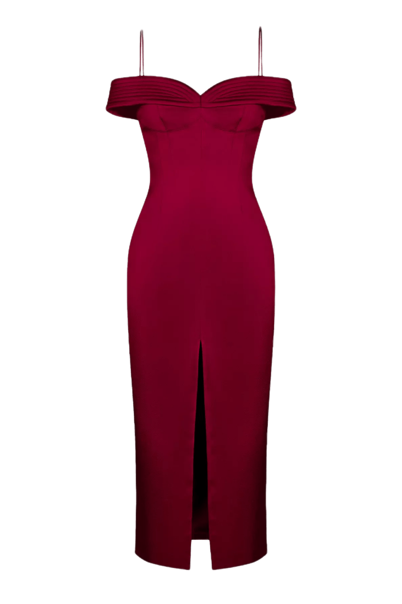 Off Shoulder Sleeveless Midi Dress - ALBOUSHIYA - district 5 - dubai - riyadh - abaya - dresses - designers - evening wear - luxury - elegance - craftsmanship - gowns - cocktail dresses - collections - georges