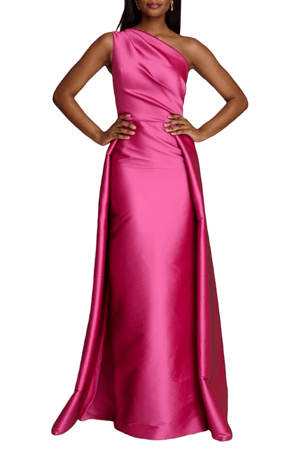 One Shoulder Satin Gown - ALBOUSHIYA - district 5 - dubai - riyadh - abaya - dresses - designers - evening wear - luxury - elegance - craftsmanship - gowns - cocktail dresses - collections - georges