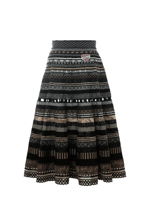 Opulence Ribbon Skirt in Espresso - ALBOUSHIYA - district 5 - dubai - riyadh - abaya - dresses - designers - evening wear - luxury - elegance - craftsmanship - gowns - cocktail dresses - collections - georges