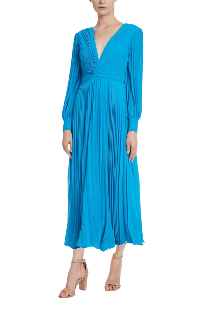 Pleated Midi Dress - ALBOUSHIYA - district 5 - dubai - riyadh - abaya - dresses - designers - evening wear - luxury - elegance - craftsmanship - gowns - cocktail dresses - collections - georges