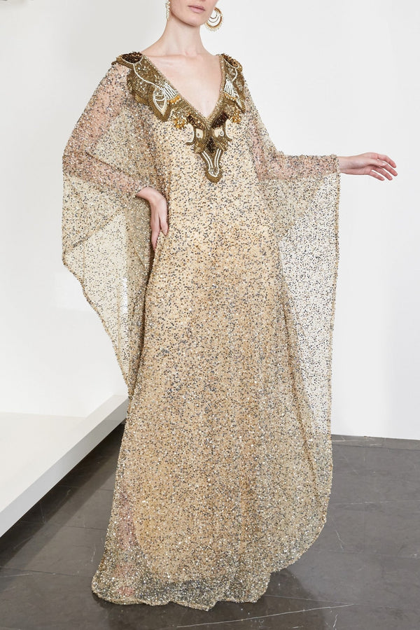 Sequin Caftan - ALBOUSHIYA - district 5 - dubai - riyadh - abaya - dresses - designers - evening wear - luxury - elegance - craftsmanship - gowns - cocktail dresses - collections - georges