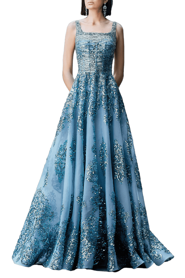 Sleeveless Sequin Gown - ALBOUSHIYA - district 5 - dubai - riyadh - abaya - dresses - designers - evening wear - luxury - elegance - craftsmanship - gowns - cocktail dresses - collections - georges