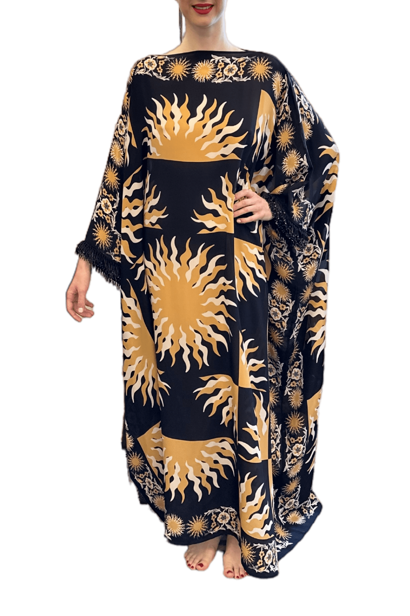 Sun Fire Caftan in Gold - ALBOUSHIYA - district 5 - dubai - riyadh - abaya - dresses - designers - evening wear - luxury - elegance - craftsmanship - gowns - cocktail dresses - collections - georges