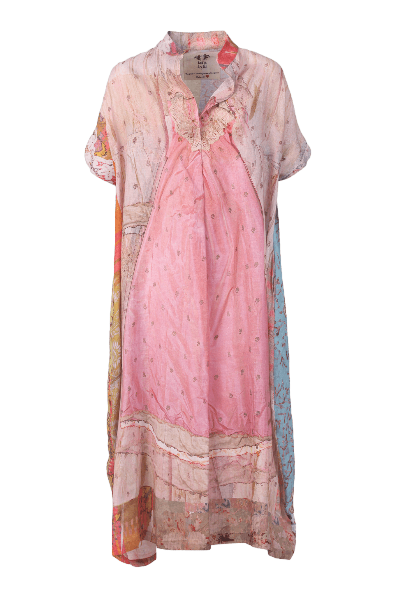 Tent Dress in Bonbon Print - ALBOUSHIYA - district 5 - dubai - riyadh - abaya - dresses - designers - evening wear - luxury - elegance - craftsmanship - gowns - cocktail dresses - collections - georges