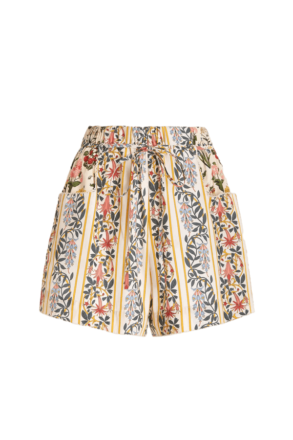 Trebol Floral Cotton Shorts - ALBOUSHIYA - district 5 - dubai - riyadh - abaya - dresses - designers - evening wear - luxury - elegance - craftsmanship - gowns - cocktail dresses - collections - georges