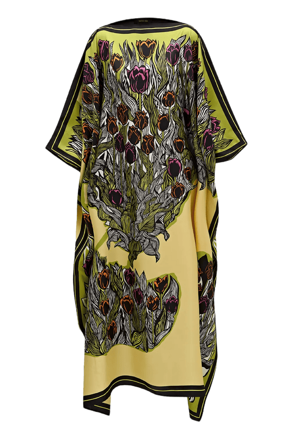 Tulips Caftan in Yellow - ALBOUSHIYA - district 5 - dubai - riyadh - abaya - dresses - designers - evening wear - luxury - elegance - craftsmanship - gowns - cocktail dresses - collections - georges