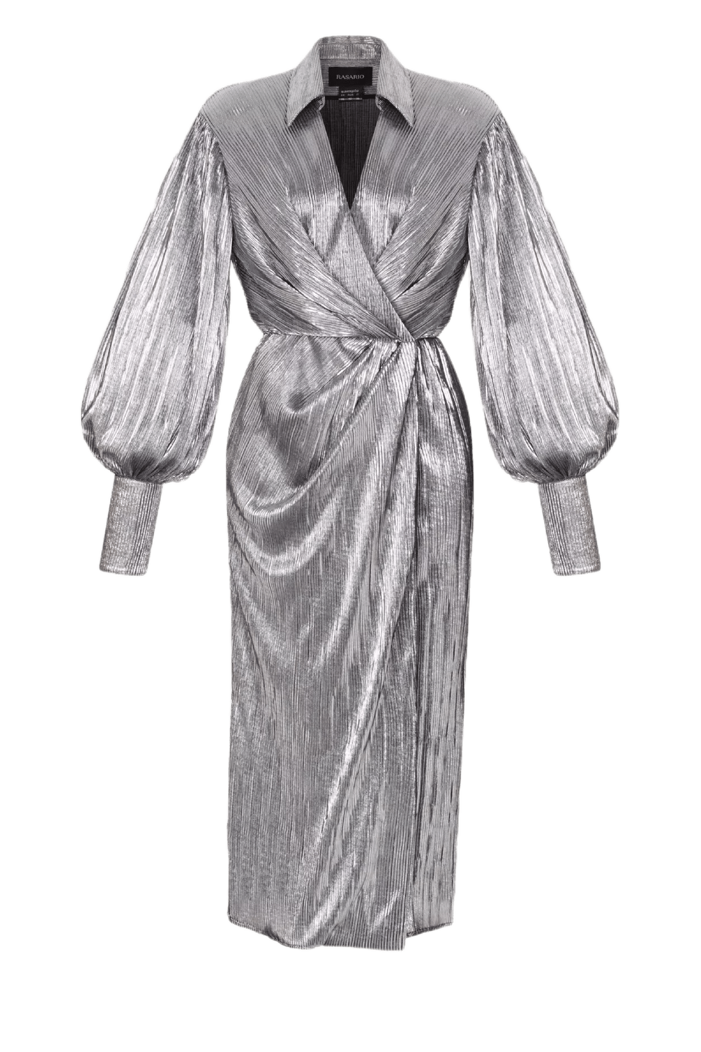 Wrapped & Draped Pleated Jersey Midi Dress - ALBOUSHIYA - district 5 - dubai - riyadh - abaya - dresses - designers - evening wear - luxury - elegance - craftsmanship - gowns - cocktail dresses - collections - georges